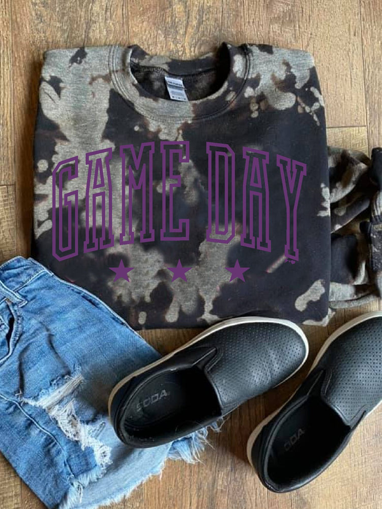 Purple Game Day Bleached Sweatshirt (SPIRIT1024-SS-PURPLE)