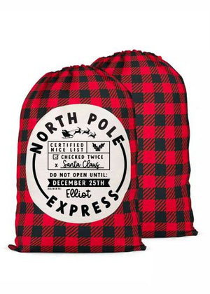 
            
                Load image into Gallery viewer, Custom Red Plaid Santa Sack (SS1002)
            
        