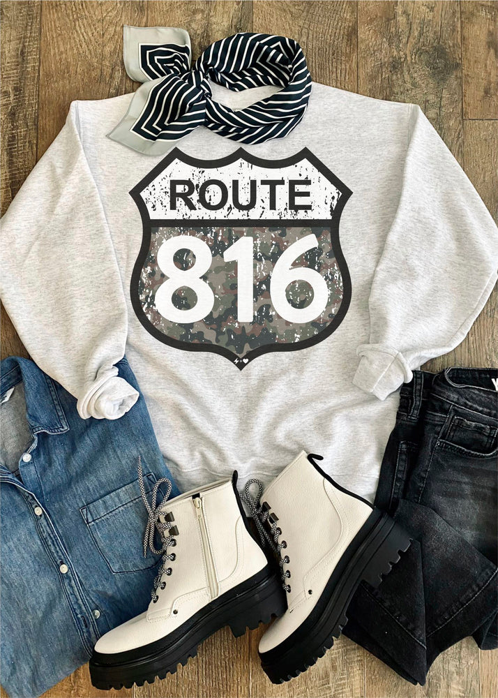 
            
                Load image into Gallery viewer, Camo Route Zip Code Custom State Sweatshirt (STATE1032-SS)
            
        
