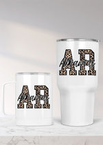 Tan Leopard State Custom Metal Drinkware (STATEDW1030)