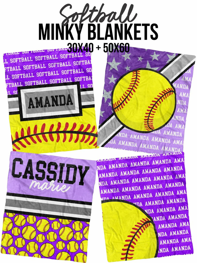 Softball Zoom Minky Blanket (MINKY1191)