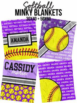 Softball Split Minky Blanket (MINKY1189)