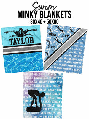 Swim Name Repeat Minky Blanket (MINKY1206)