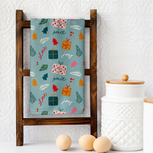 
            
                Load image into Gallery viewer, Peace Love Joy Colorful Tea Towel (TTOWEL1045)
            
        