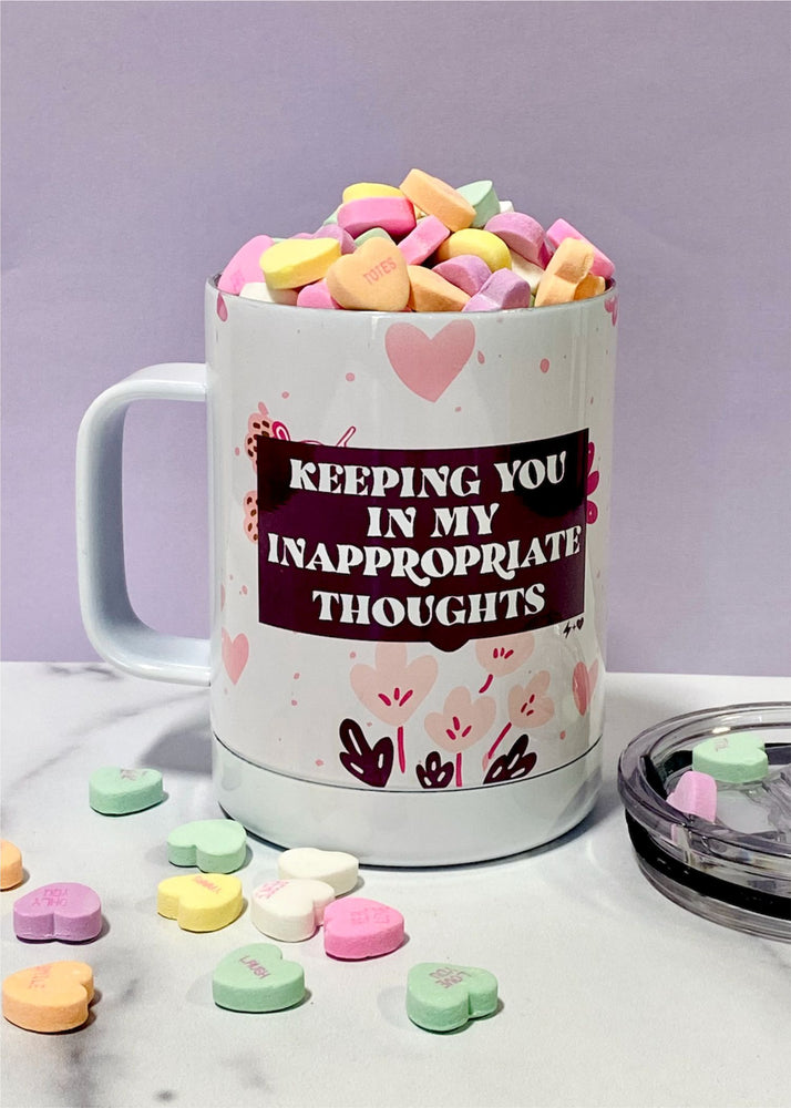 
            
                Load image into Gallery viewer, Inappropriate Thoughts  Metal Travel Mug (TRAVELMUG-VDAY-1012)
            
        