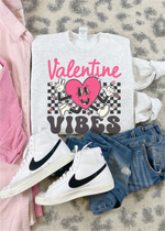 Checkered Valentine Vibes Sweatshirt (VDAY1021-DTG-SS)