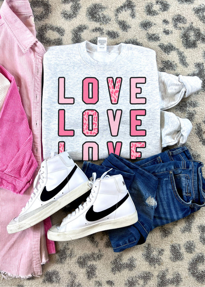 Leo Love Color Block Valentine Sweatshirt (VTINE1014-DTG-SS)
