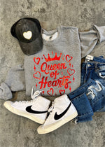 Queen of Hearts Foil Valentine Sweatshirt (VTINE1016-FOIL-SS)