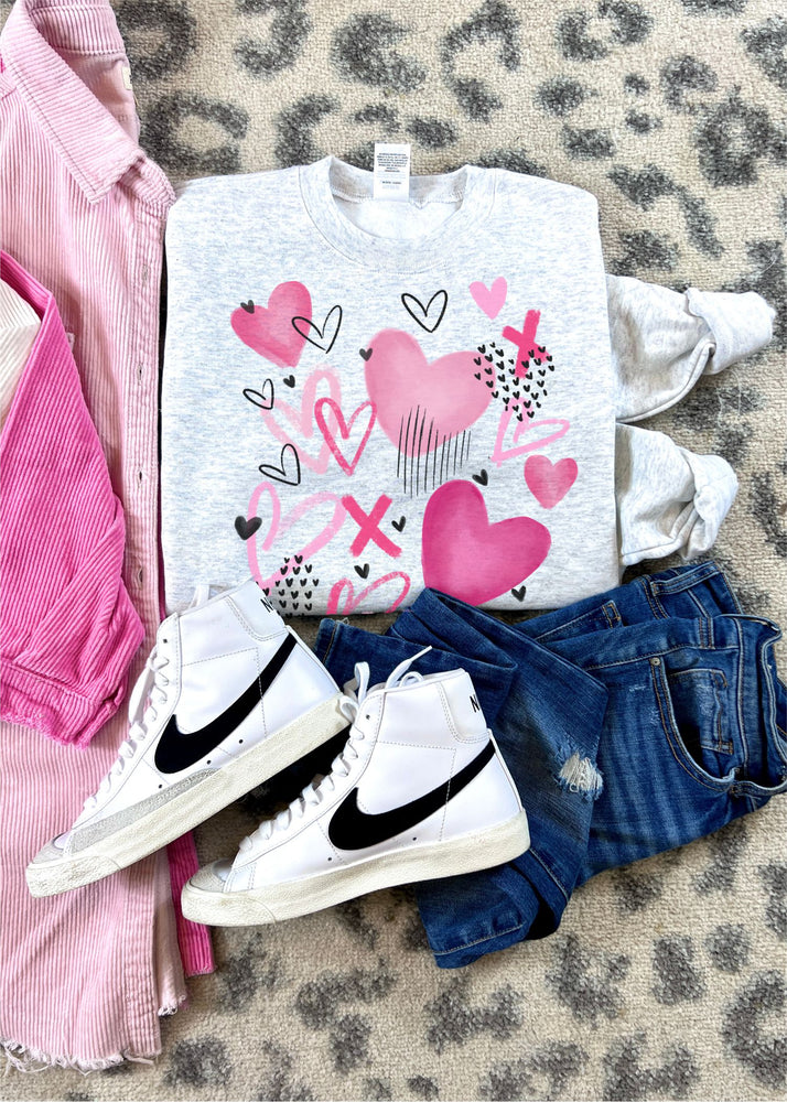 
            
                Load image into Gallery viewer, Heart Doodles Valentine Sweatshirt (VTINE1020-DTG-SS)
            
        