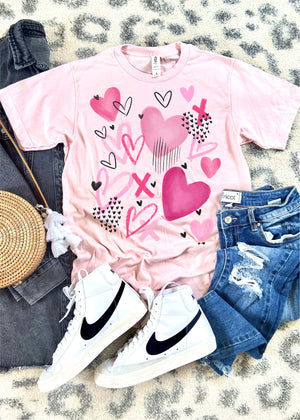 
            
                Load image into Gallery viewer, Heart Doodles Pink Valentine Tee (VTINE1020-DTG-TEE)
            
        