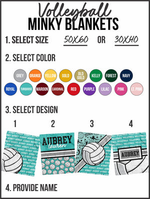 Volleyball Name Repeat Minky Blanket (MINKY1164)