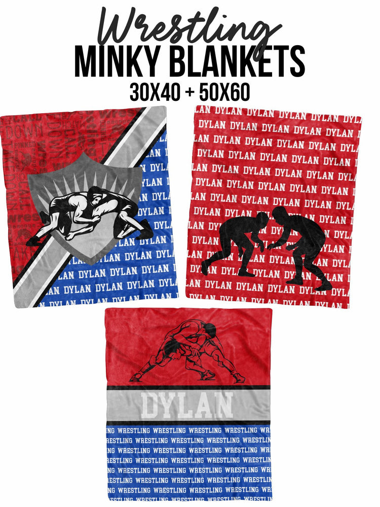 Wrestling Name Repeat Minky Blanket (MINKY1212)